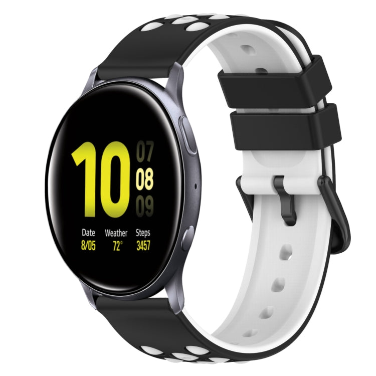 22mm Two-Color Silicone Watch Band, For Samsung  Galaxy Watch4 Classic 46mm, For Samsung Galaxy Watch Active2 40mm