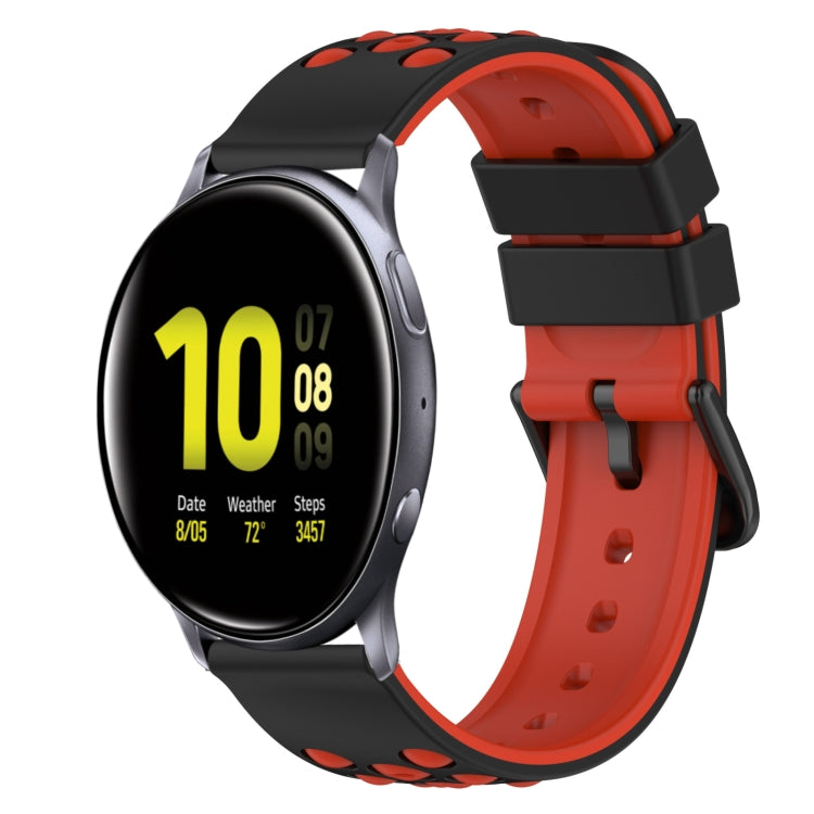 22mm Two-Color Silicone Watch Band, For Samsung  Galaxy Watch4 Classic 46mm, For Samsung Galaxy Watch Active2 40mm