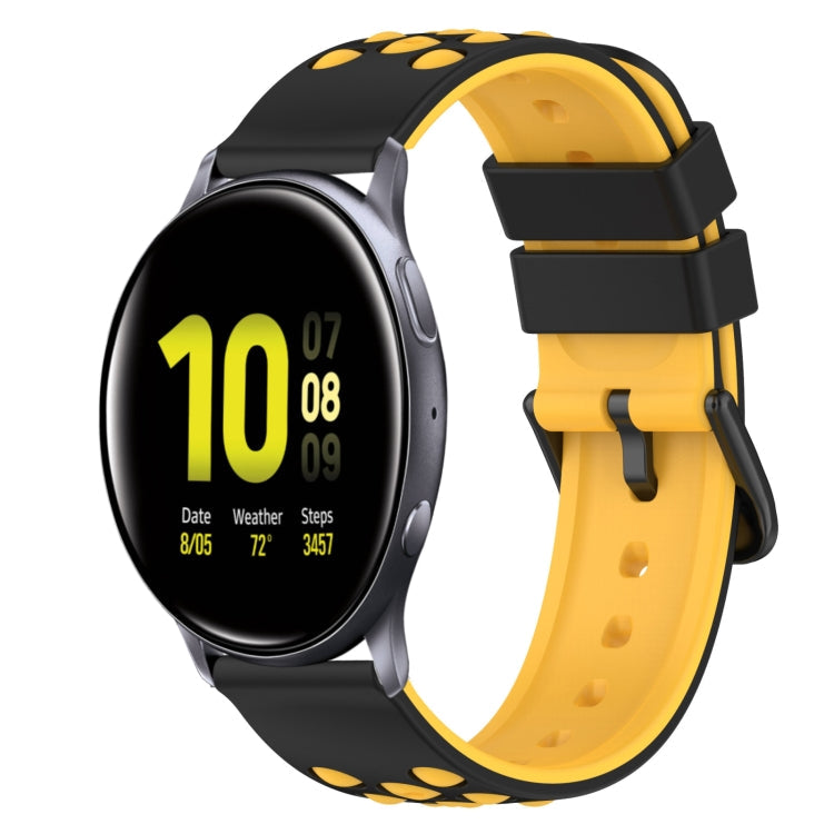 22mm Two-Color Silicone Watch Band, For Samsung  Galaxy Watch4 Classic 46mm, For Samsung Galaxy Watch Active2 40mm