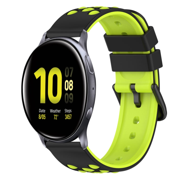 22mm Two-Color Silicone Watch Band, For Samsung  Galaxy Watch4 Classic 46mm, For Samsung Galaxy Watch Active2 40mm