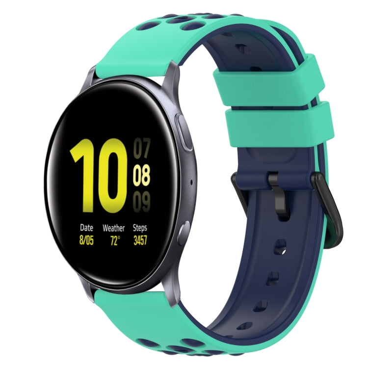 22mm Two-Color Silicone Watch Band, For Samsung  Galaxy Watch4 Classic 46mm, For Samsung Galaxy Watch Active2 40mm