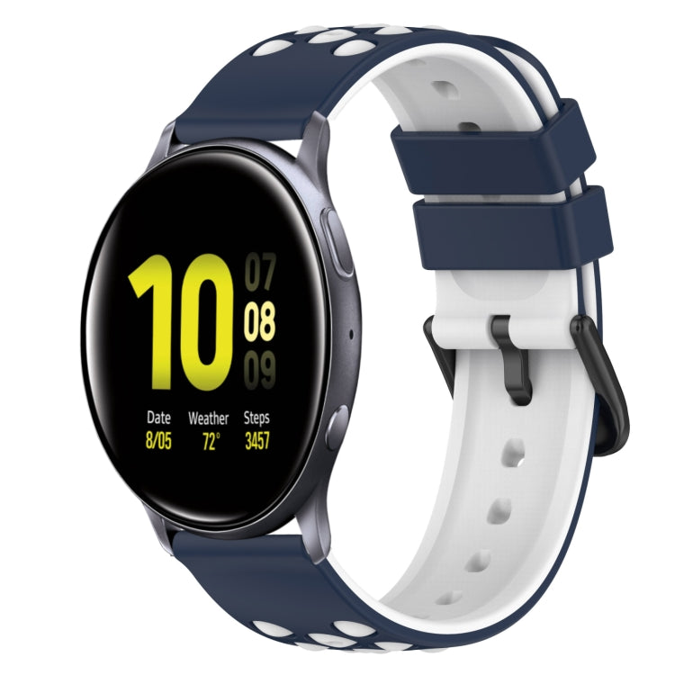 22mm Two-Color Silicone Watch Band, For Samsung  Galaxy Watch4 Classic 46mm, For Samsung Galaxy Watch Active2 40mm