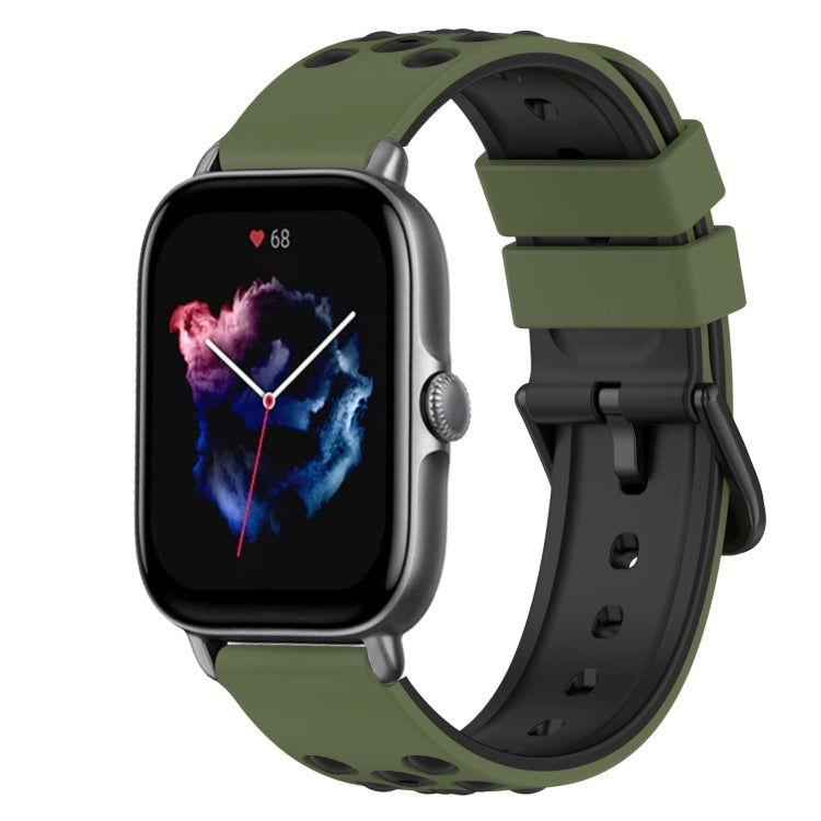 22mm Two-Color Silicone Watch Band, For Amazfit GTS 3, For Amazfit GTS 2E