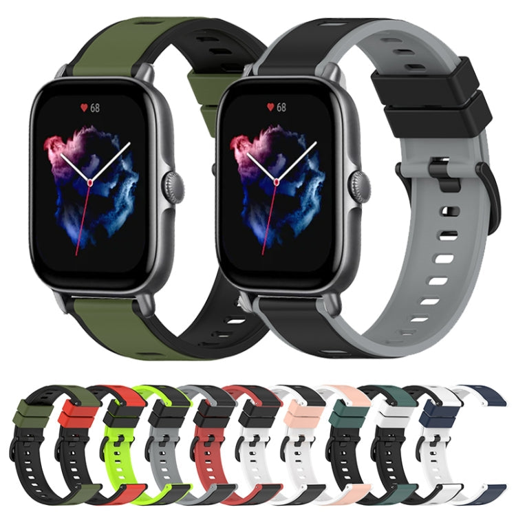 22mm Two-Color Silicone Watch Band, For Amazfit GTS 3, For Amazfit GTS 2E