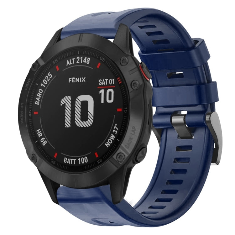 Metal Buckle Solid Color Silicone Watch Band, For Garmin Fenix 6 Pro GPS, For Garmin Fenix 6 Sapphire GPS, For Garmin Fenix 5