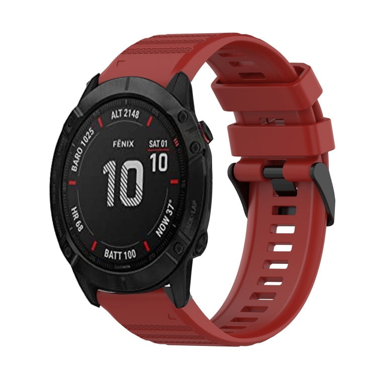 26mm Horizontal Texture Silicone Watch Band with Removal Tool, For Garmin Fenix 6X Sapphire, For Garmin Fenix 5X Sapphire, For Garmin Fenix 5X Plus