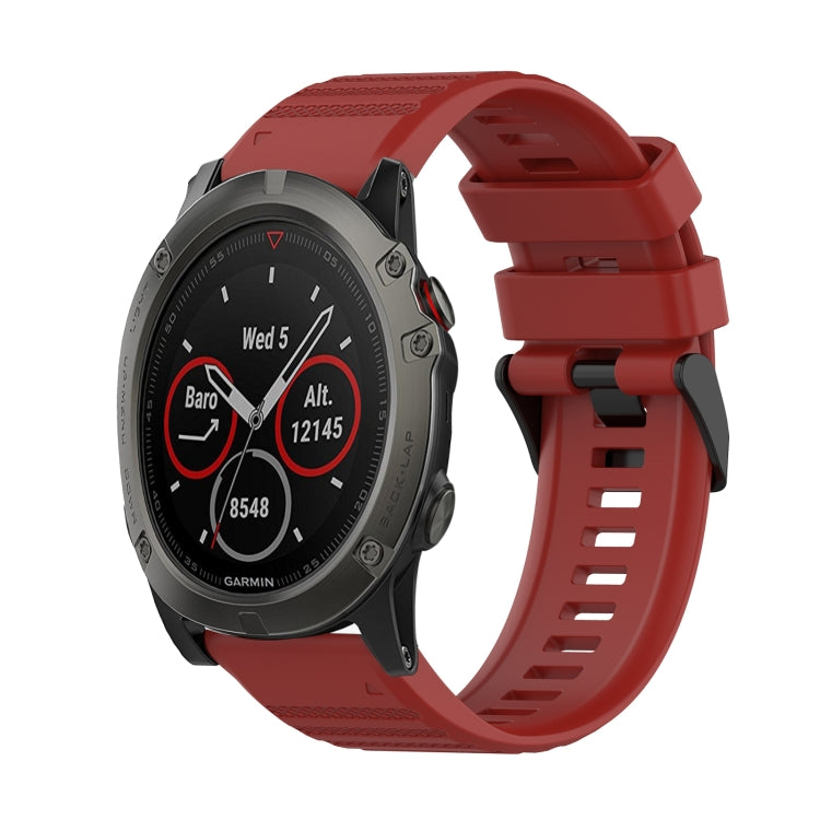 26mm Horizontal Texture Silicone Watch Band with Removal Tool, For Garmin Fenix 6X Sapphire, For Garmin Fenix 5X Sapphire, For Garmin Fenix 5X Plus