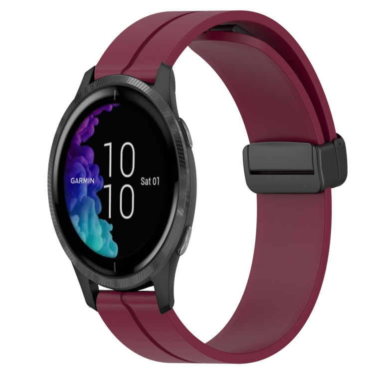 20mm Solid Color Magnetic Clasp Silicone Watch Band, For Garmin Forerunner 55, For Garmin Venu