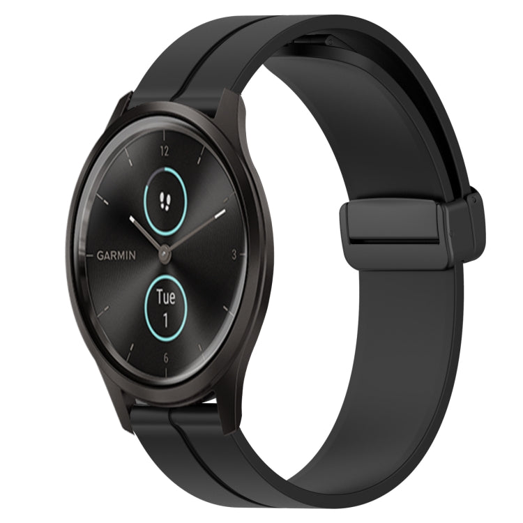 20mm Solid Color Magnetic Clasp Silicone Watch Band, For Garmin Garminmove Style, For Garmin Forerunner 645 Music