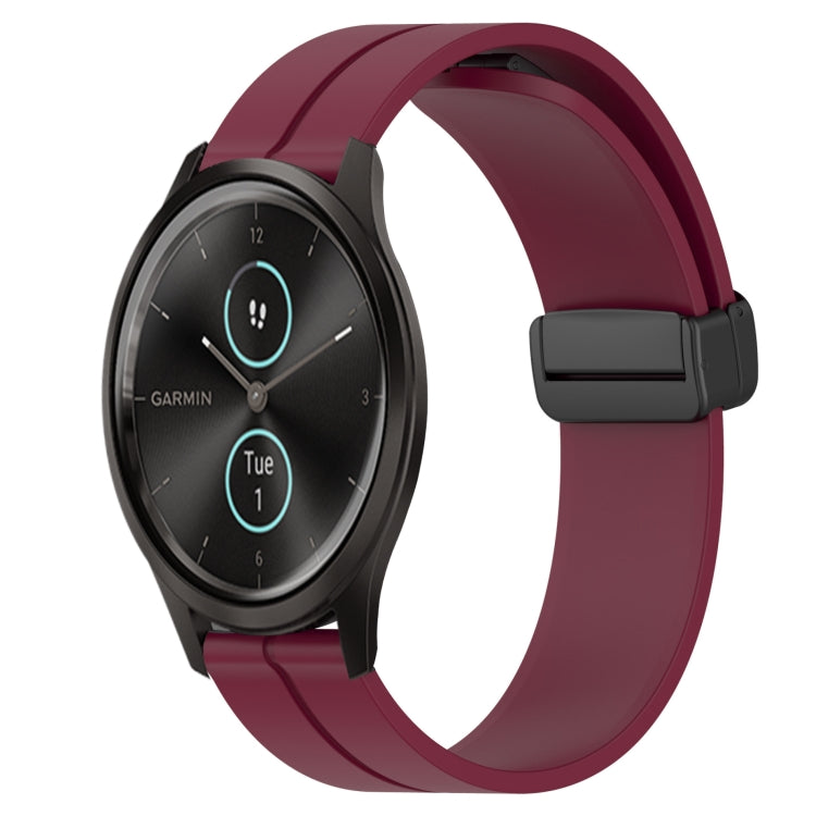 20mm Solid Color Magnetic Clasp Silicone Watch Band, For Garmin Garminmove Style, For Garmin Forerunner 645 Music