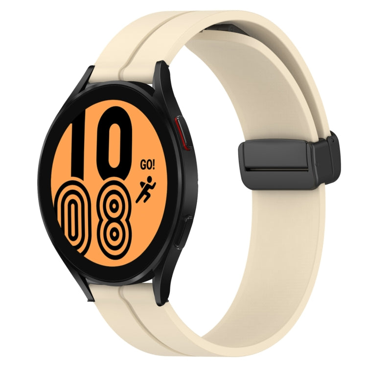 20mm Solid Color Magnetic Clasp Silicone Watch Band, For Samsung Galaxy Watch 5 Pro 45mm, For Samsung Galaxy Watch4 44mm
