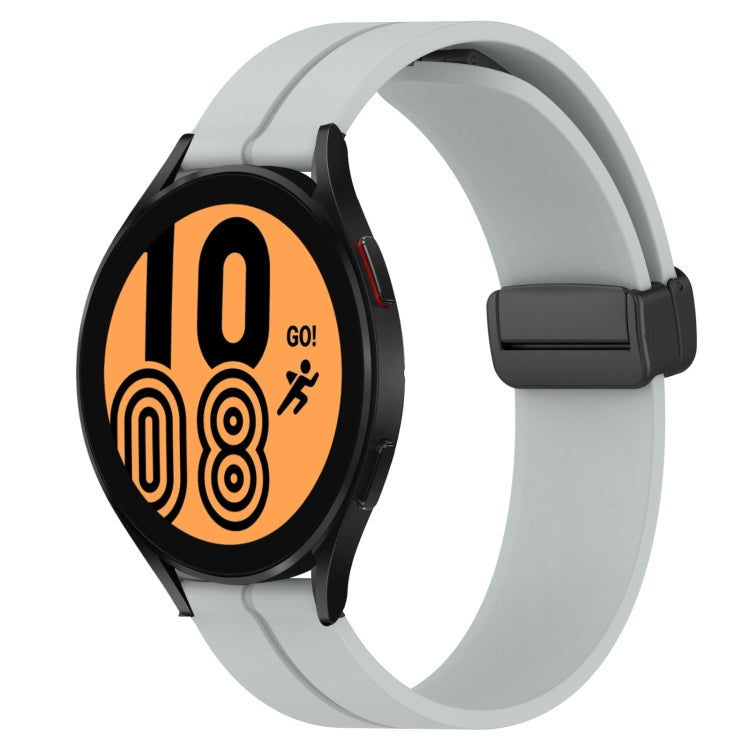 20mm Solid Color Magnetic Clasp Silicone Watch Band, For Samsung Galaxy Watch 5 Pro 45mm, For Samsung Galaxy Watch4 44mm