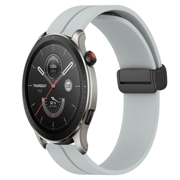 22mm Solid Color Magnetic Clasp Silicone Watch Band, For Amazfit GTR 4, For Amazfit GTR 3