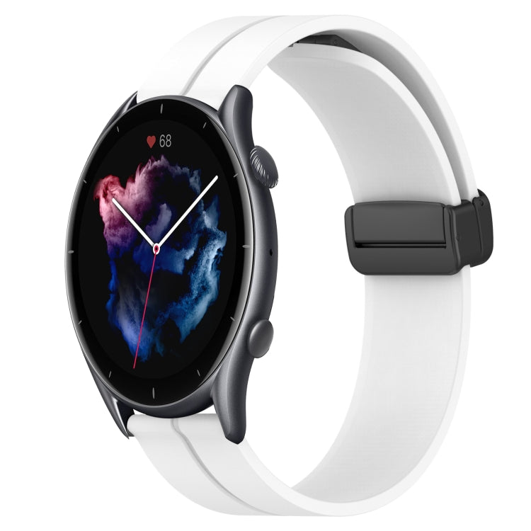 22mm Solid Color Magnetic Clasp Silicone Watch Band, For Amazfit GTR 4, For Amazfit GTR 3