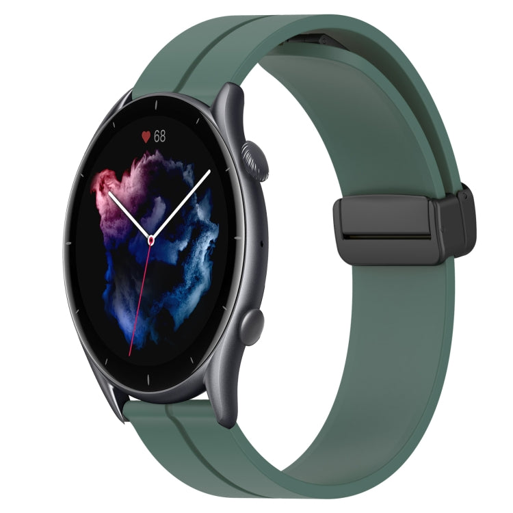 22mm Solid Color Magnetic Clasp Silicone Watch Band, For Amazfit GTR 4, For Amazfit GTR 3