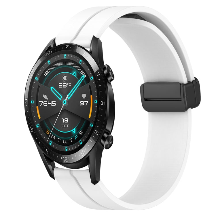 22mm Solid Color Magnetic Clasp Silicone Watch Band, For Huawei Watch GT 2E, For Huawei GT2 46mm