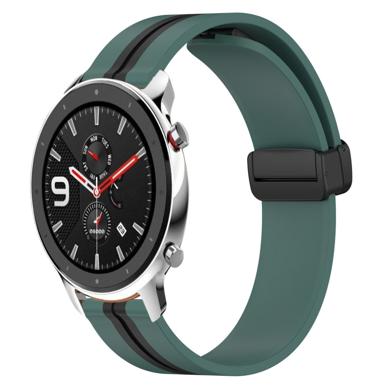 22mm Folding Magnetic Clasp Silicone Watch Band, For Amazfit GTR 4, For Amazfit GTR 3