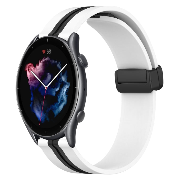 22mm Folding Magnetic Clasp Silicone Watch Band, For Amazfit GTR 4, For Amazfit GTR 3