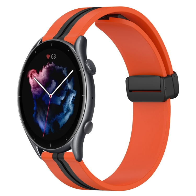 22mm Folding Magnetic Clasp Silicone Watch Band, For Amazfit GTR 4, For Amazfit GTR 3