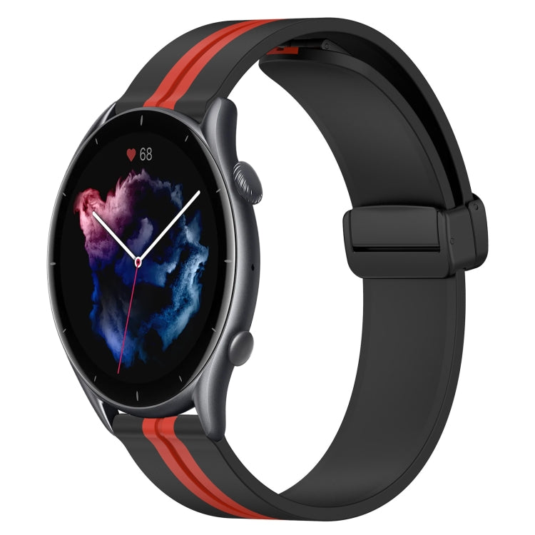 22mm Folding Magnetic Clasp Silicone Watch Band, For Amazfit GTR 4, For Amazfit GTR 3