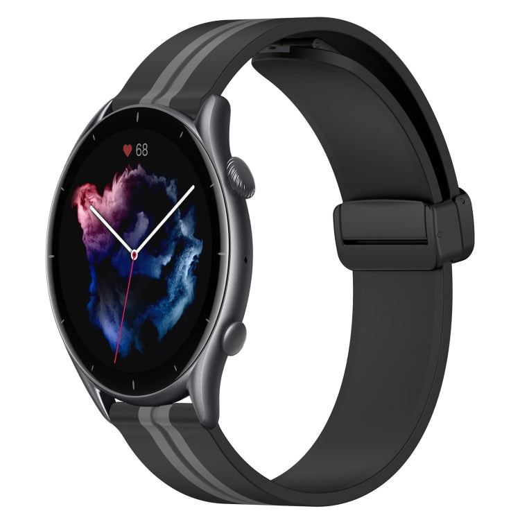 22mm Folding Magnetic Clasp Silicone Watch Band, For Amazfit GTR 4, For Amazfit GTR 3