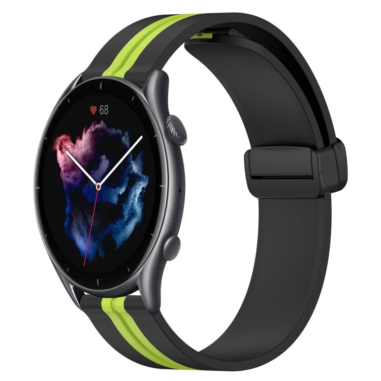 22mm Folding Magnetic Clasp Silicone Watch Band, For Amazfit GTR 4, For Amazfit GTR 3