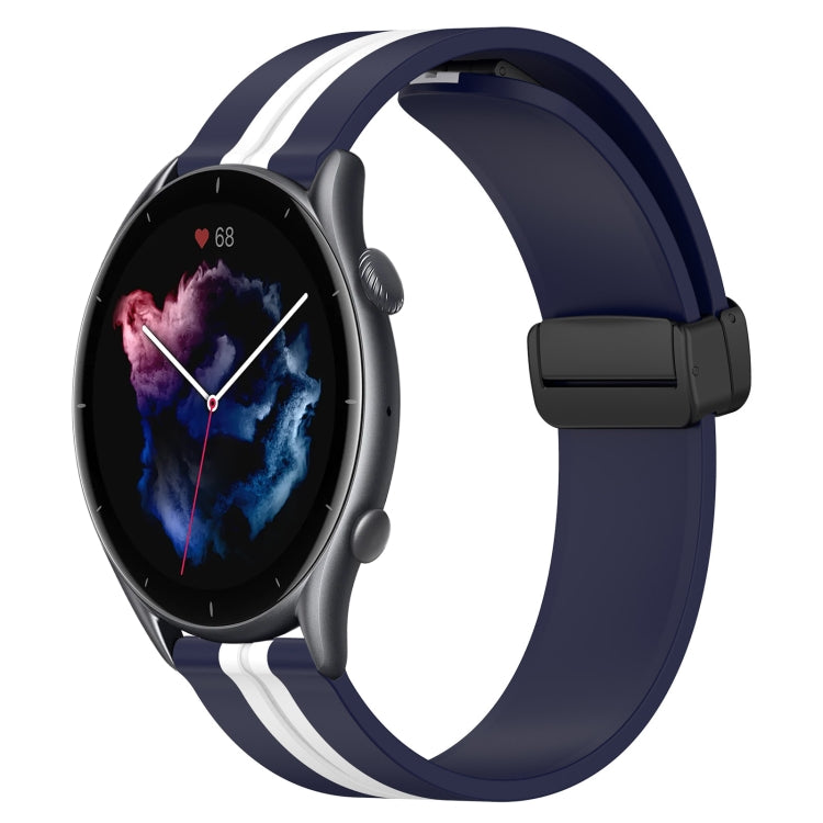 22mm Folding Magnetic Clasp Silicone Watch Band, For Amazfit GTR 4, For Amazfit GTR 3
