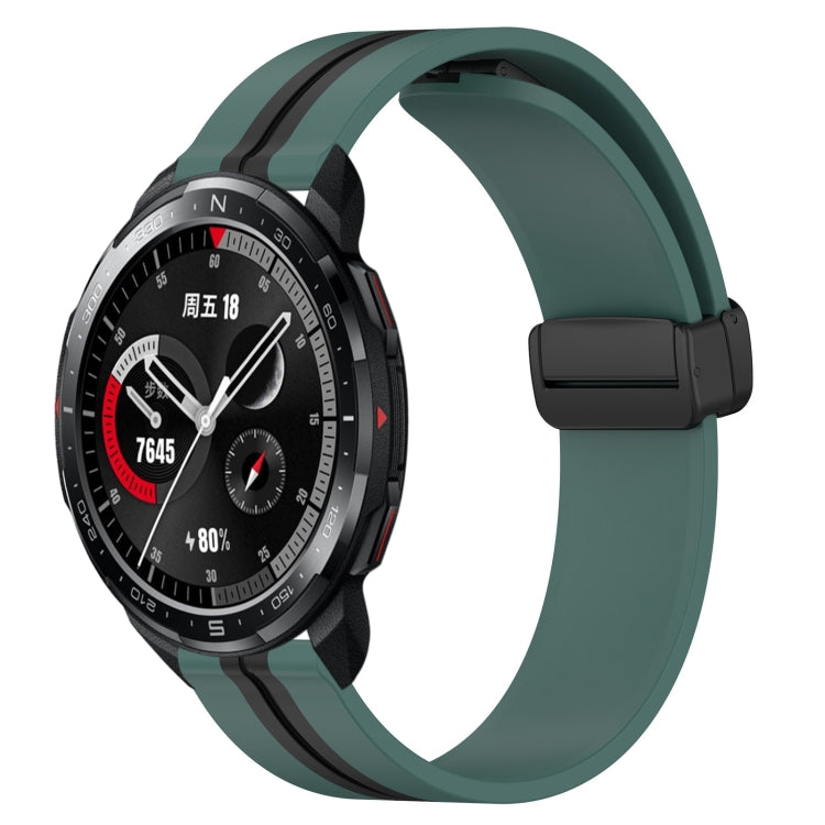 22mm Folding Magnetic Clasp Silicone Watch Band, For Honor Watch GS 3, For Honor Watch GS Pro