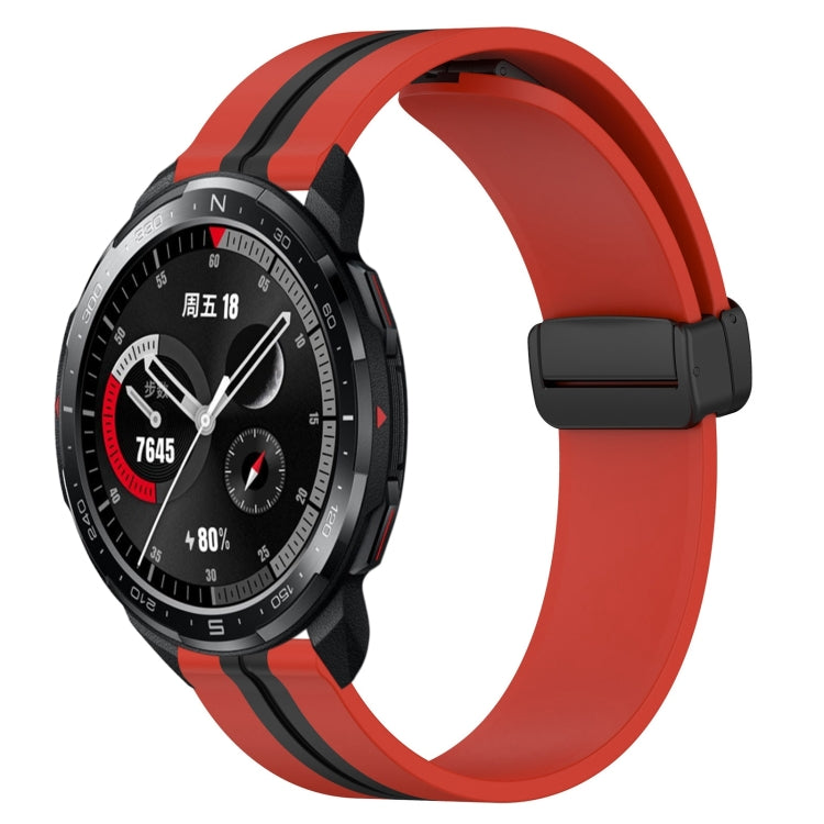 22mm Folding Magnetic Clasp Silicone Watch Band, For Honor Watch GS 3, For Honor Watch GS Pro
