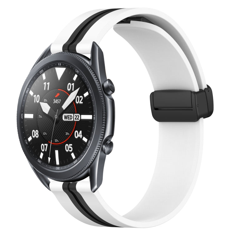 22mm Folding Magnetic Clasp Silicone Watch Band, For Samsung Galaxy Watch3 45mm, For Samsung Galaxy Watch 46mm