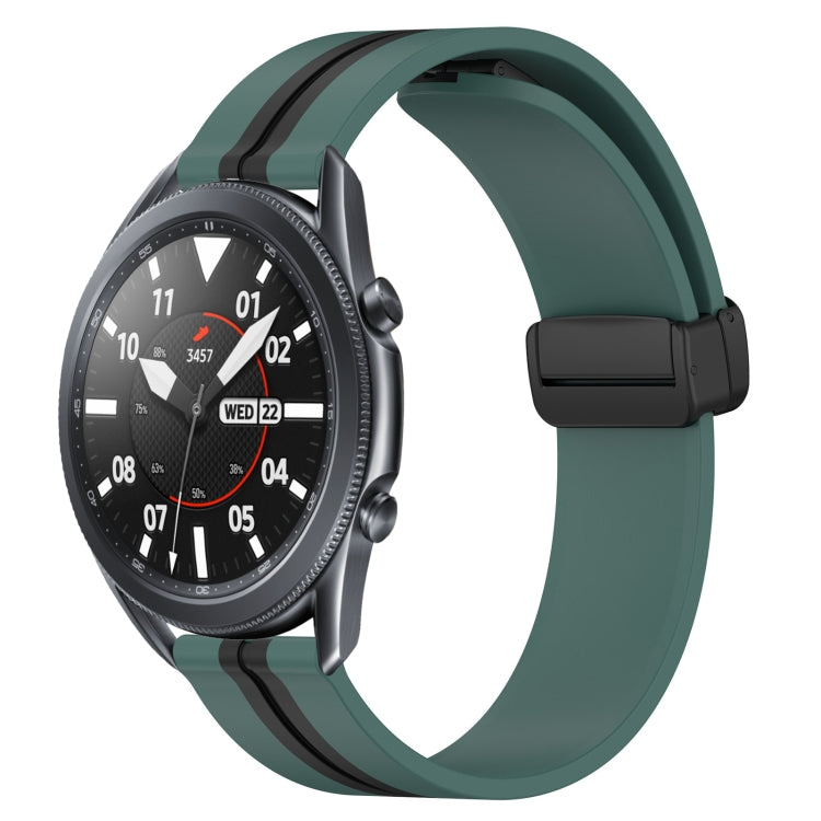22mm Folding Magnetic Clasp Silicone Watch Band, For Samsung Galaxy Watch3 45mm, For Samsung Galaxy Watch 46mm