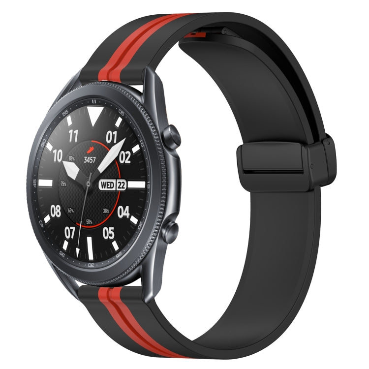 22mm Folding Magnetic Clasp Silicone Watch Band, For Samsung Galaxy Watch3 45mm, For Samsung Galaxy Watch 46mm