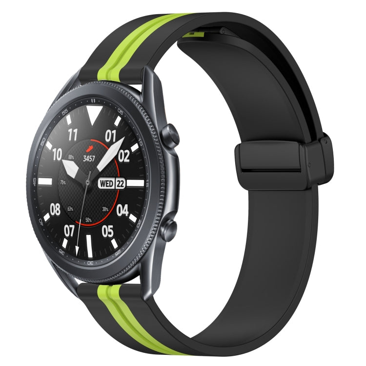 22mm Folding Magnetic Clasp Silicone Watch Band, For Samsung Galaxy Watch3 45mm, For Samsung Galaxy Watch 46mm
