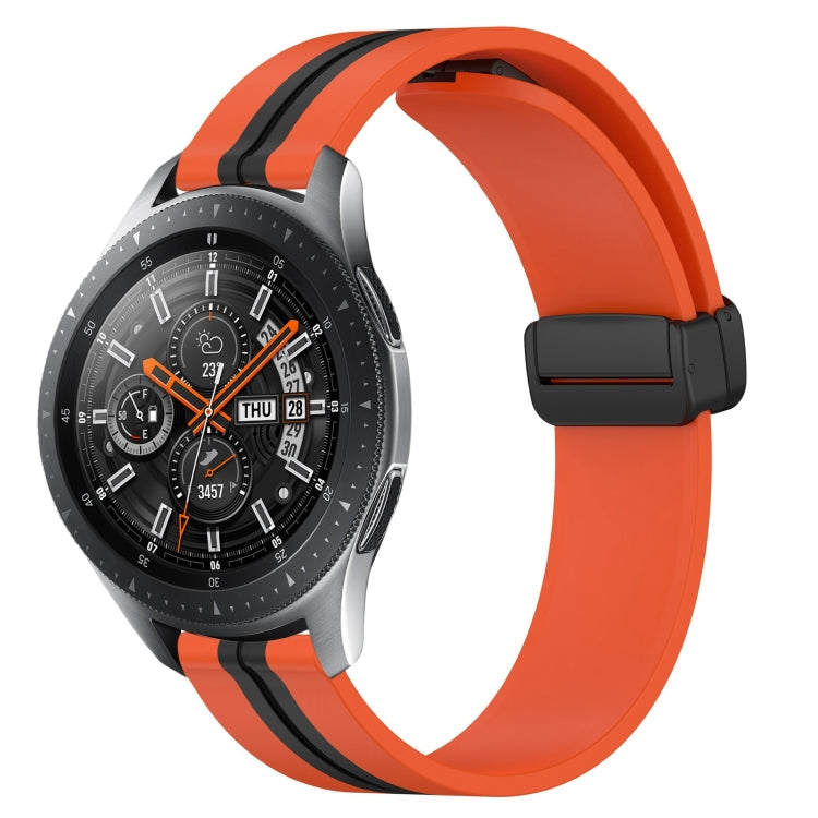 22mm Folding Magnetic Clasp Silicone Watch Band, For Samsung Galaxy Watch3 45mm, For Samsung Galaxy Watch 46mm