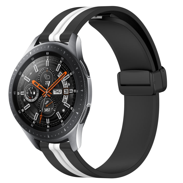22mm Folding Magnetic Clasp Silicone Watch Band, For Samsung Galaxy Watch3 45mm, For Samsung Galaxy Watch 46mm