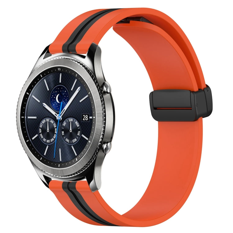 22mm Folding Magnetic Clasp Silicone Watch Band, For Samsung Gear S3 Classic, For Samsung Gear S3 Frontier