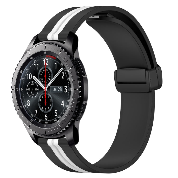 22mm Folding Magnetic Clasp Silicone Watch Band, For Samsung Gear S3 Classic, For Samsung Gear S3 Frontier