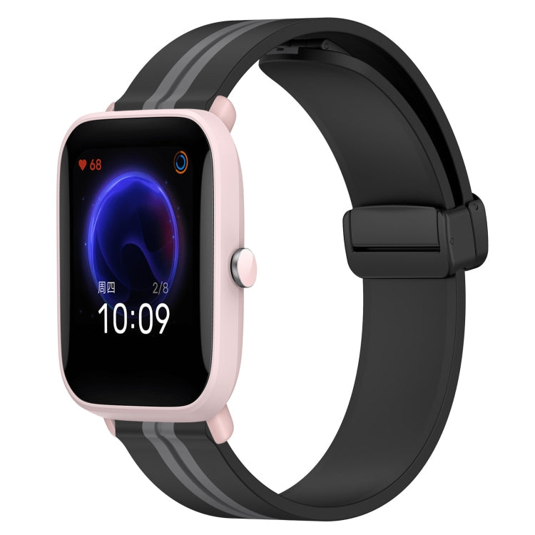 20mm Folding Magnetic Clasp Silicone Watch Band, For Amazfit Pop Pro, For Amazfit Pop