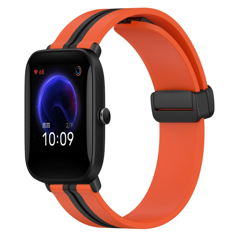 20mm Folding Magnetic Clasp Silicone Watch Band, For Amazfit Pop Pro, For Amazfit Pop