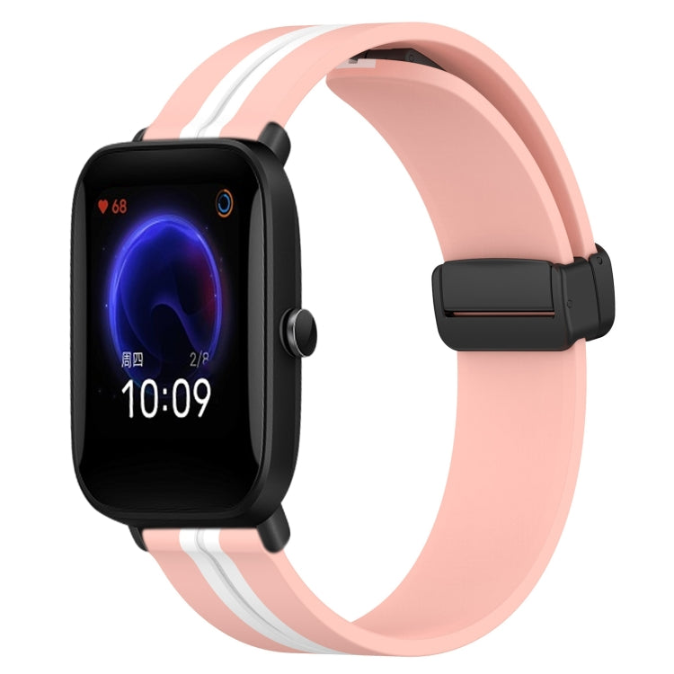 20mm Folding Magnetic Clasp Silicone Watch Band, For Amazfit Pop Pro, For Amazfit Pop