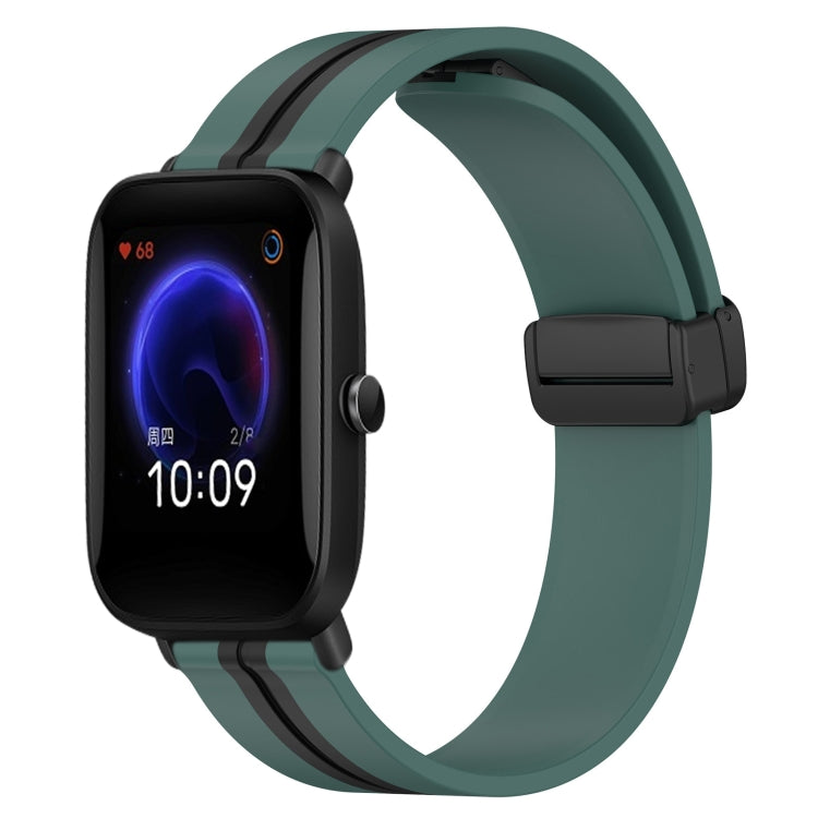 20mm Folding Magnetic Clasp Silicone Watch Band, For Amazfit Pop Pro, For Amazfit Pop