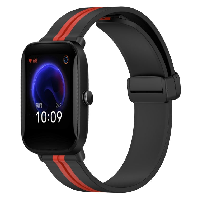 20mm Folding Magnetic Clasp Silicone Watch Band, For Amazfit Pop Pro, For Amazfit Pop