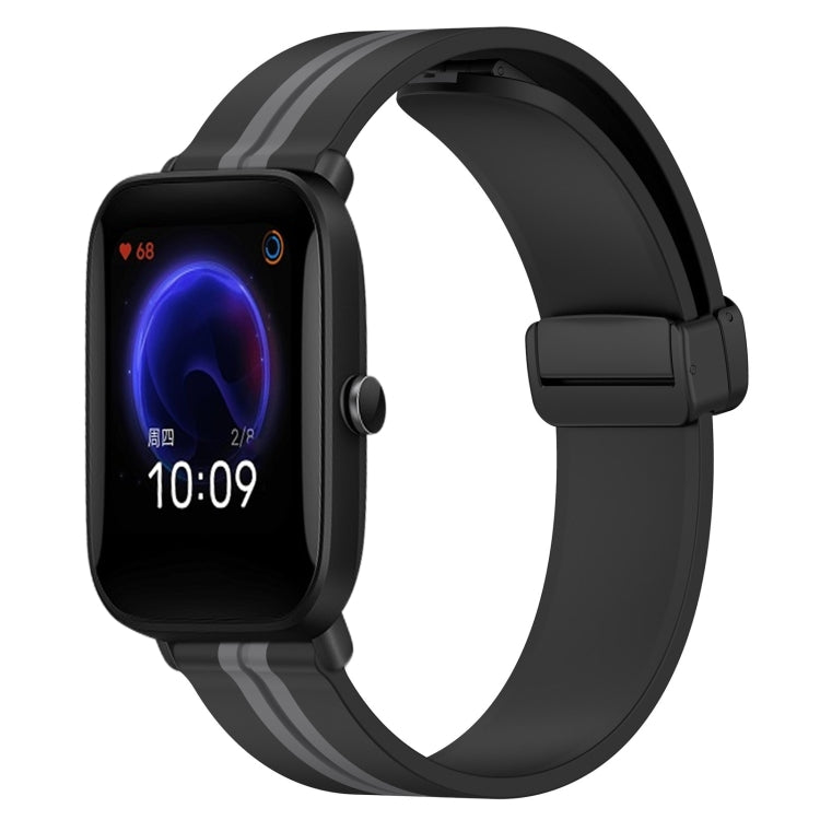 20mm Folding Magnetic Clasp Silicone Watch Band, For Amazfit Pop Pro, For Amazfit Pop