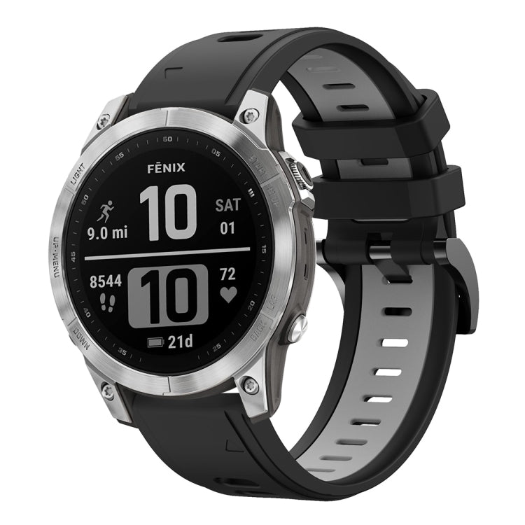22mm Two-Color Sports Silicone Watch Band, For Garmin Fenix 7, For Garmin Fenix 7 Solar