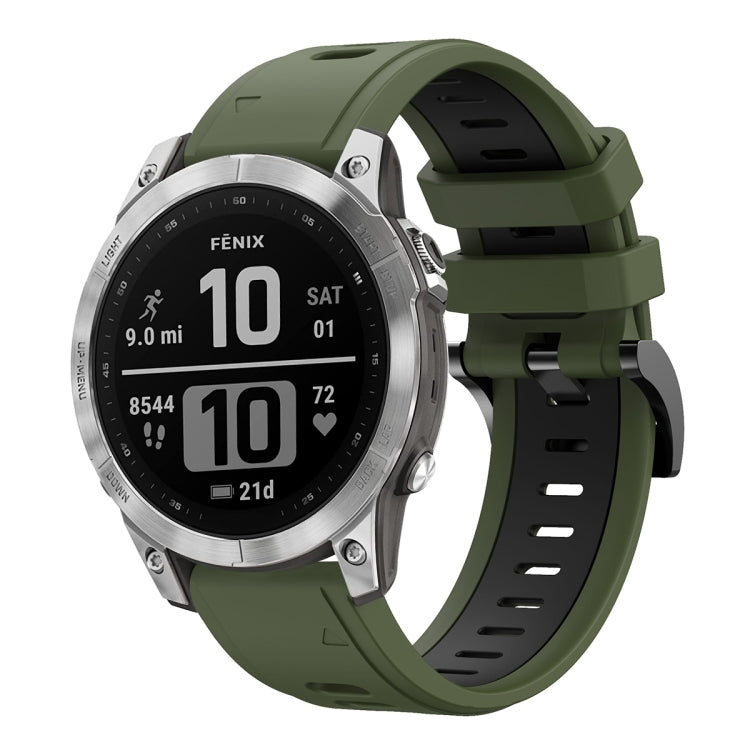 22mm Two-Color Sports Silicone Watch Band, For Garmin Fenix 7, For Garmin Fenix 7 Solar