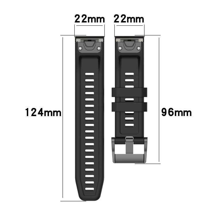 22mm Two-Color Sports Silicone Watch Band, For Garmin Fenix 7, For Garmin Fenix 7 Solar