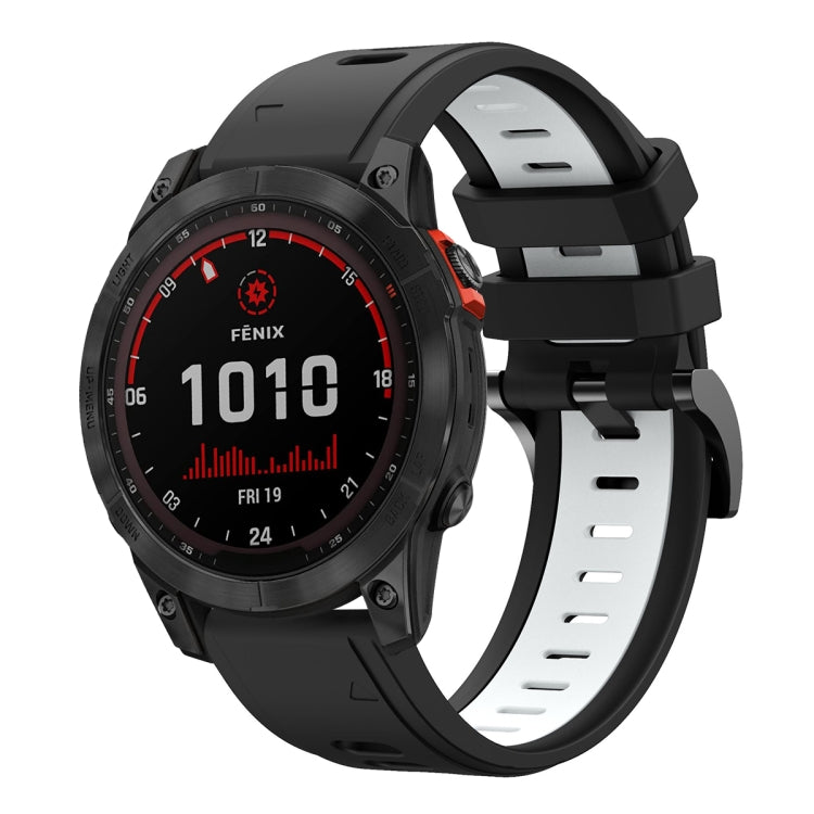 22mm Two-Color Sports Silicone Watch Band, For Garmin Fenix 7, For Garmin Fenix 7 Solar