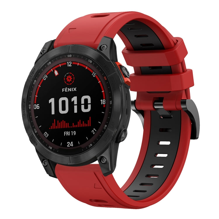 22mm Two-Color Sports Silicone Watch Band, For Garmin Fenix 7, For Garmin Fenix 7 Solar