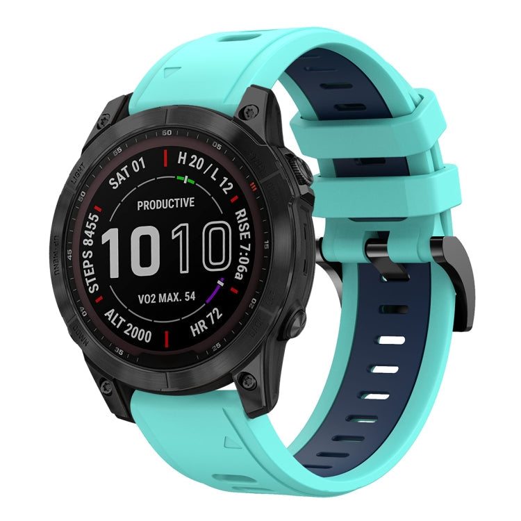 22mm Two-Color Sports Silicone Watch Band, For Garmin Fenix 7 Sapphire Solar, For Garmin EPIX Gen 2