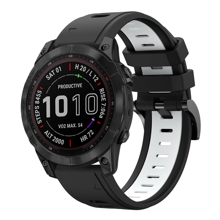 22mm Two-Color Sports Silicone Watch Band, For Garmin Fenix 7 Sapphire Solar, For Garmin EPIX Gen 2